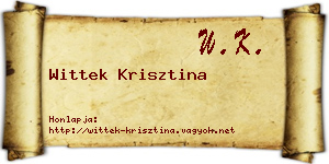 Wittek Krisztina névjegykártya